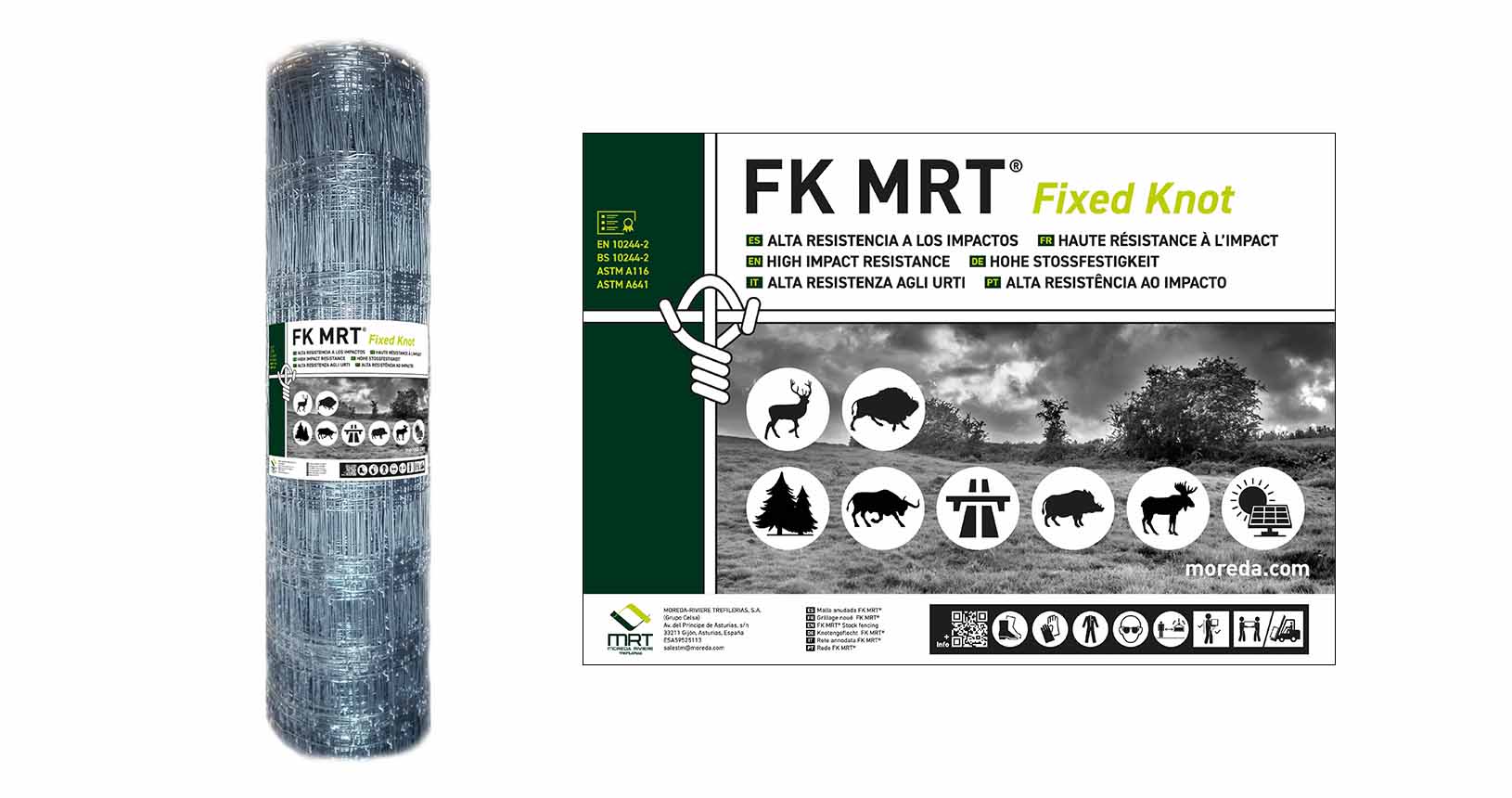 Étiquette d'un rouleau de grillage FK MRT®