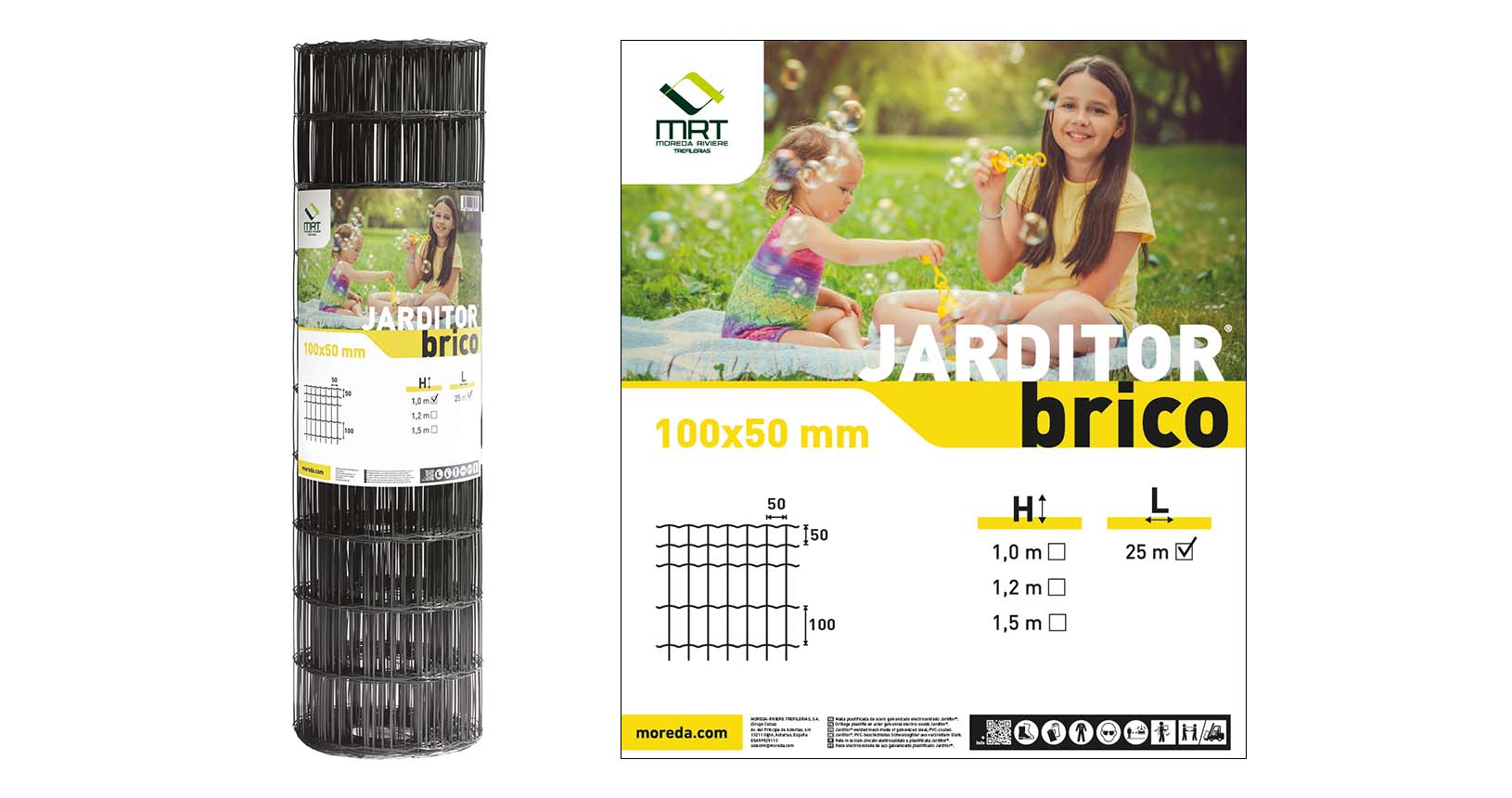 Etiqueta rollo malla Jarditor Brico 100x50 gris